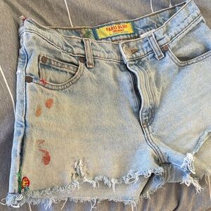 Paris Blues Light Wash Denim Shorts with Paint Splatter Vintage y2k size 2